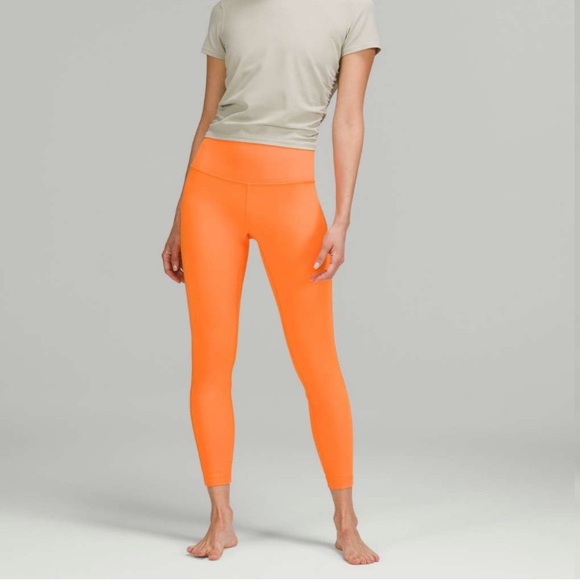 EUC Lululemon Wunder Under High-Rise Tight 25" Orange Soda Size 4 - Picture 1 of 10